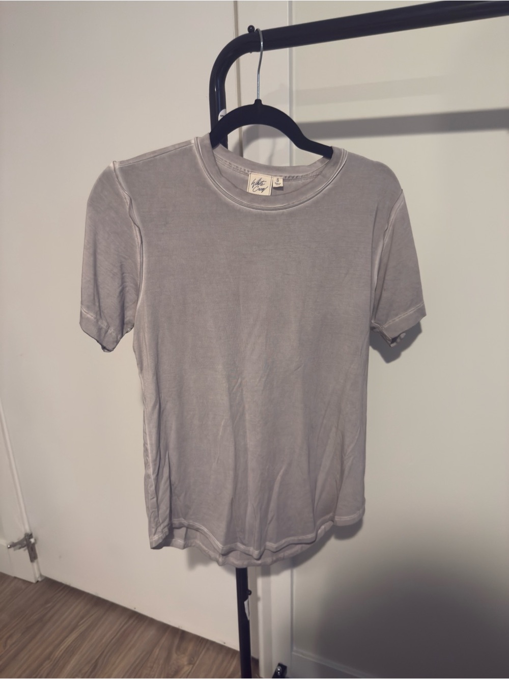 White Crow Washed Crewneck Tee - Light Gray